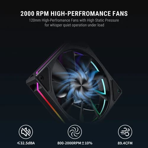 Ant Esports V8 Digital ARGB 120mm CPU Air Cooler with Temperature Display